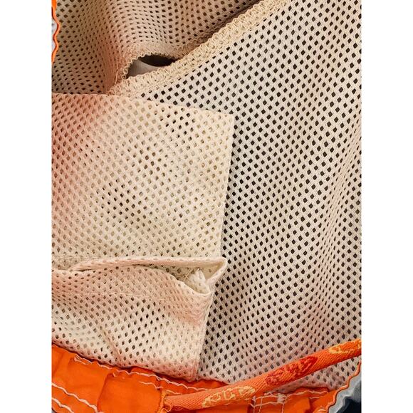 Sand And Sun Boys Swim 10-12 M Shorts Gray Orange Pockets Inner Pocket Imperfect - Picture 13 of 16